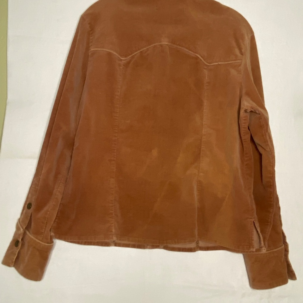 Vintage Live A Little Cotton Suede Corduroy Jacket Button Up 70's Flare Size L - Picture 3 of 7